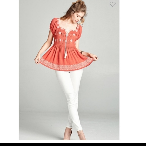 Boho Babydoll Blouse ODDY - Picture 4 of 9